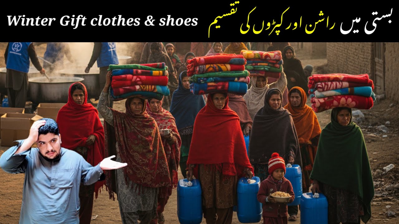 Massive Relief in Hussainabad Village | Winter Clothes, Shoes & Food Distribution