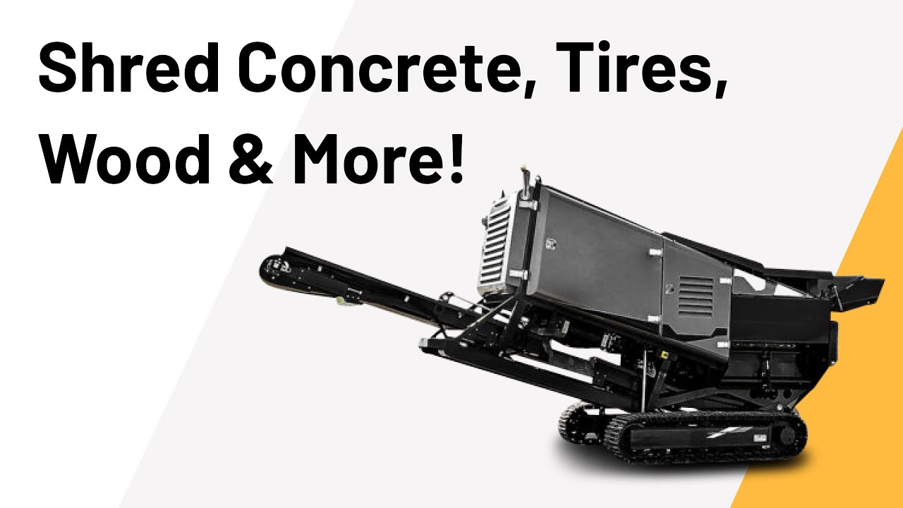 ARK SH-60 tracked dual shaft shredder overview - Concrete, tires, stumps, wood waste and more
