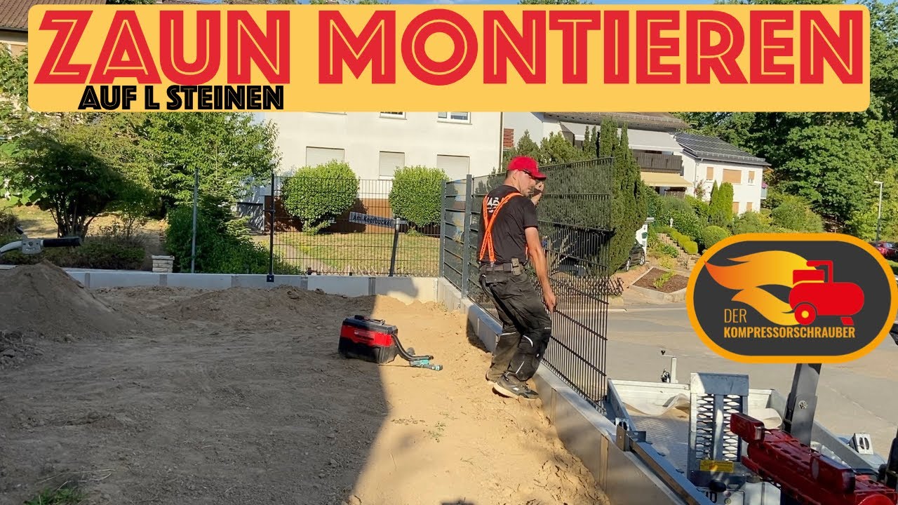 Doppelstabmatten Zaun montieren auf L Steinen ( Winkelst&uuml;tzen ) , Alleine , Geht das?