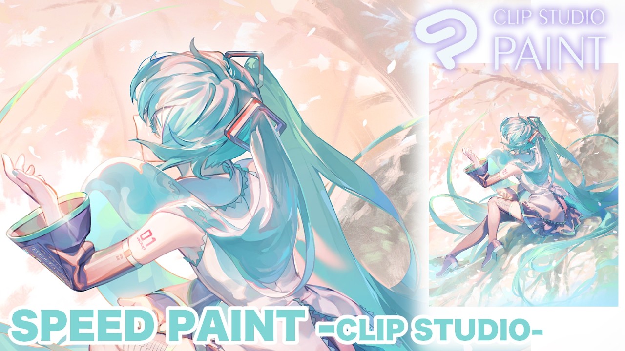 ミクの日に初音ミクを描いてみた2026【CLIP STUDIO PAINT　グリザイユ　イラストメイキング】-SpeedPaint-