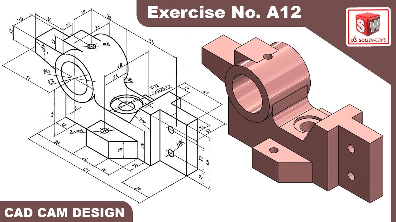 SolidWorks Tutorial for beginners Exercise A12