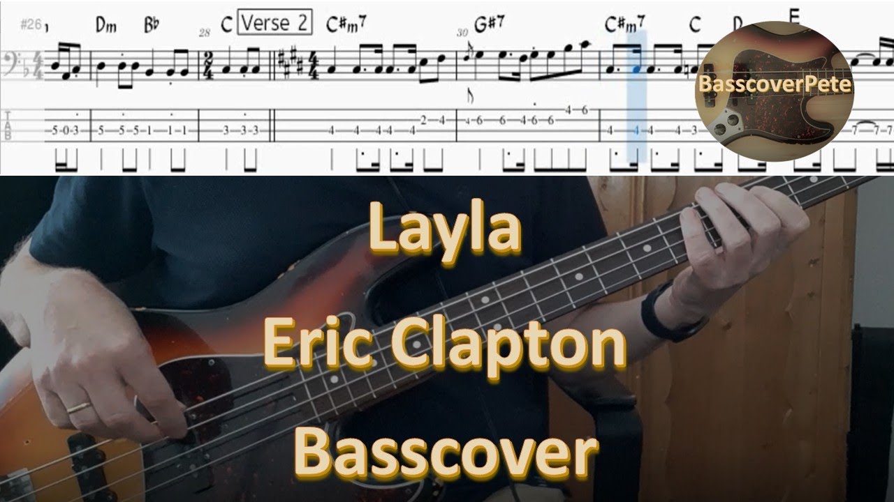 Eric Clapton Layla Bass Cover Tabs Score Notation Chords Transcription Bass; Carl Radle