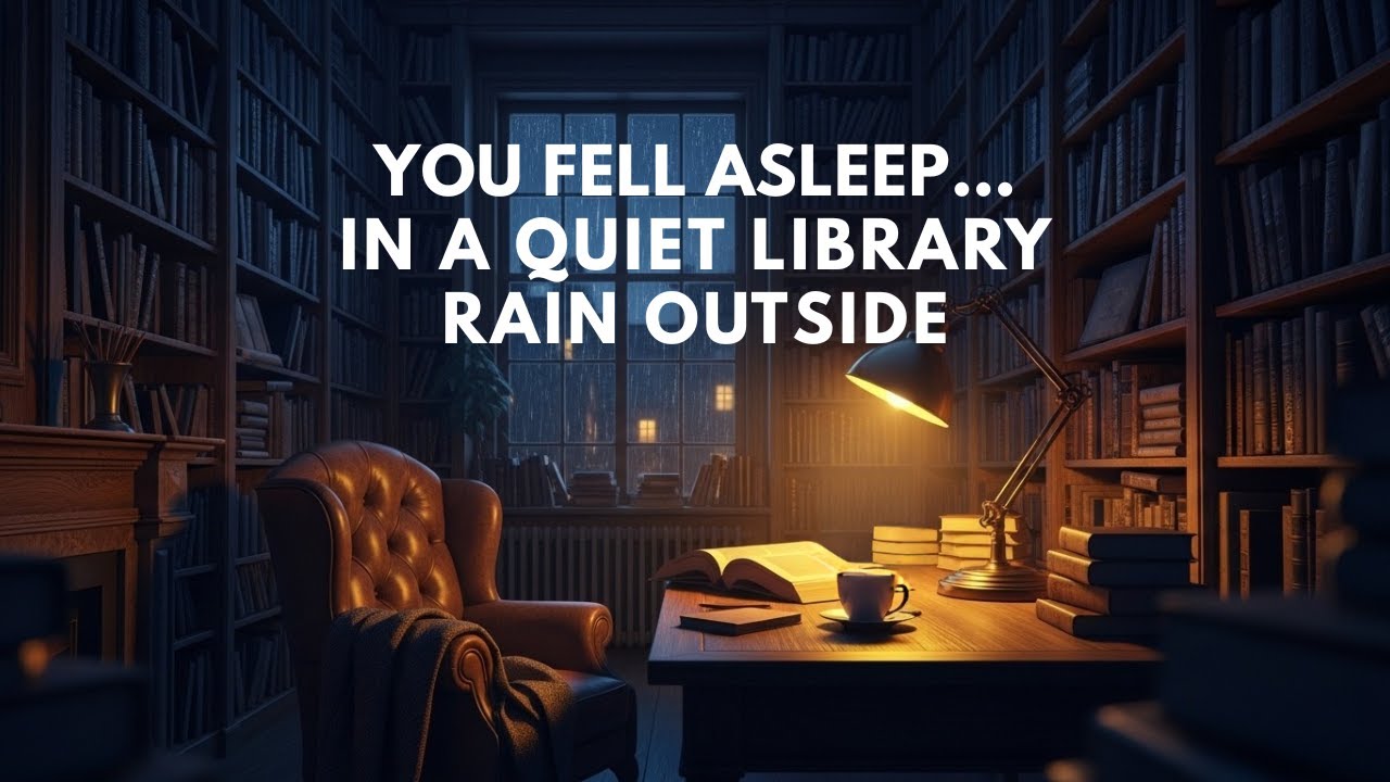 Relaxing Library Ambience with Rain – Music for Deep Sleep