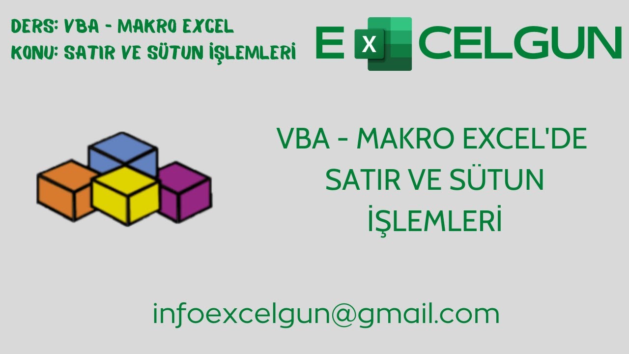 #VBA - Makro Excel Ders 7 : Satır Ve Sütun İşlemleri