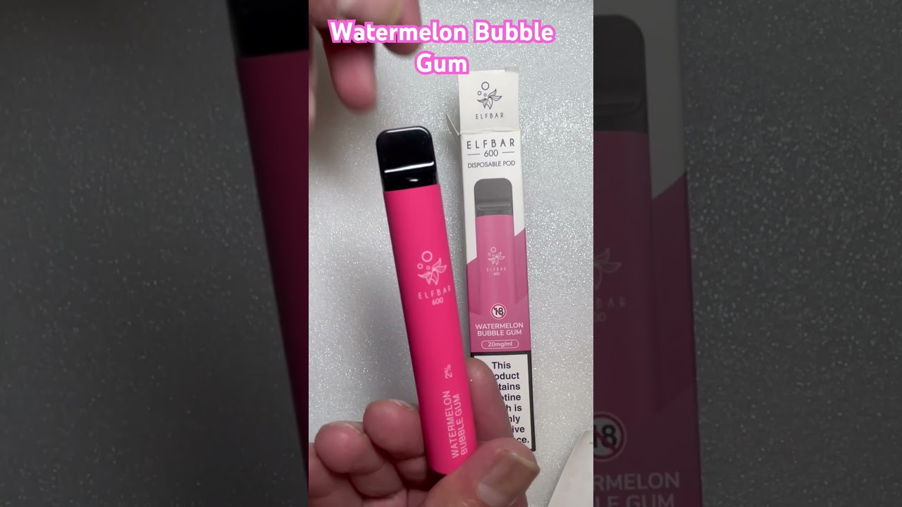 Elfbar 600 disposable watermelon bubble gum unboxing #technology #vape #e-cig #ytshorts