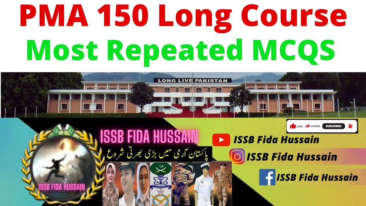 PMA 150 Long Course || PMA Long Course || Most Repeated MCQS in Pak Army, PAF, Pak Navy Test Part 15