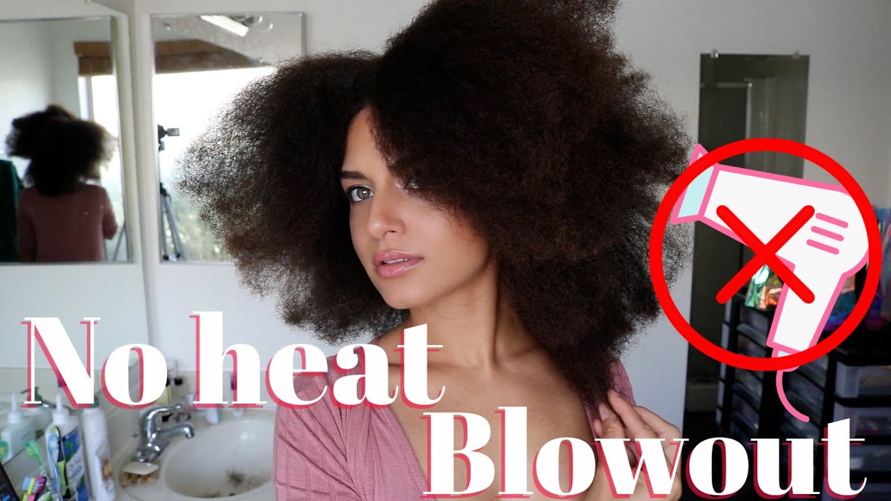 EASY No Heat Blowout Hairstyle! | Type 4 Natural Hair | Stretched Afro Textured Hairstyles