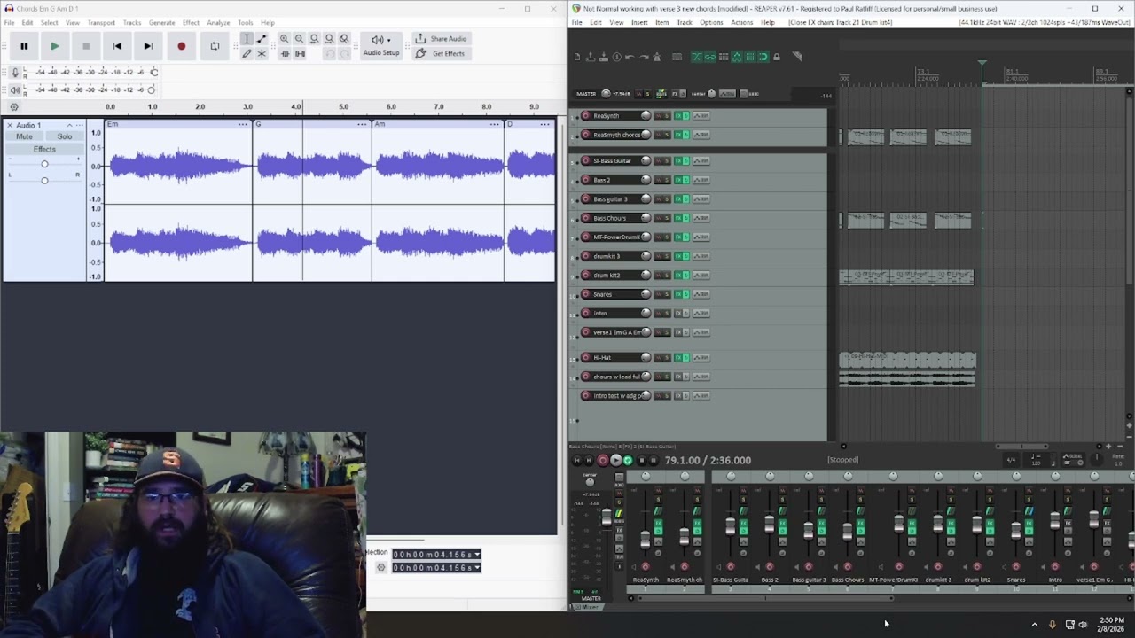 Update on Not Normal. Working with Reaper DAW