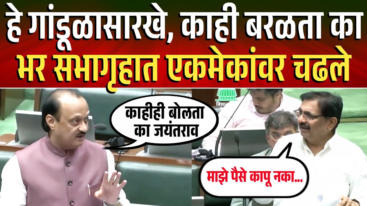 अरे काही काय बोलता, टाळकी किती आहेत Ajit Pawar Adhiveshan Speech Today Live | Jayant Patil