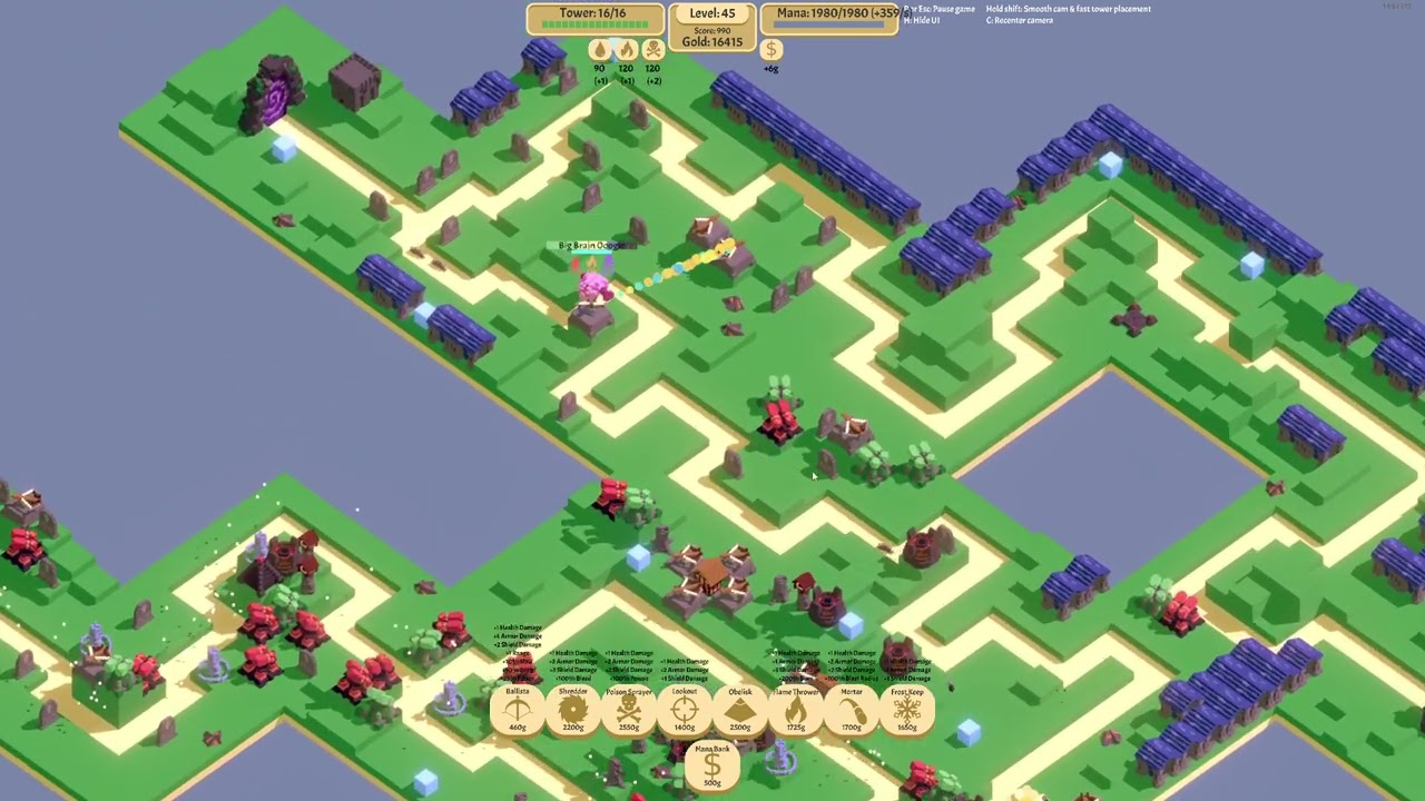 Rogue Tower 1 Path Win - Ballistas, Frost, Poison, Mortars, Shredder, Flame, Obelisks, Lookout