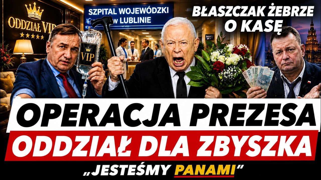 OPERACJA PREZESA❗️Kwiaty i pok&oacute;j VIP | Zamknięty oddział dla Ziobry | Błaszczak skamla o kasę