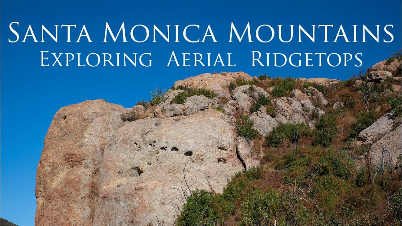Soaring over the Santa Monica Mountains, exploring the mountain ridgetops in 4k