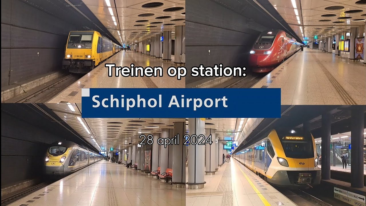 Treinen op station Schiphol Airport - 28 april 2024
