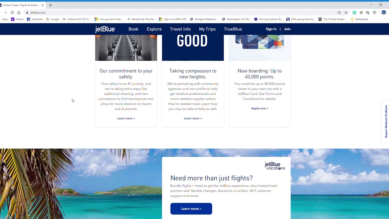 Jet Blue Travel Bank Account access, use and resetting Password