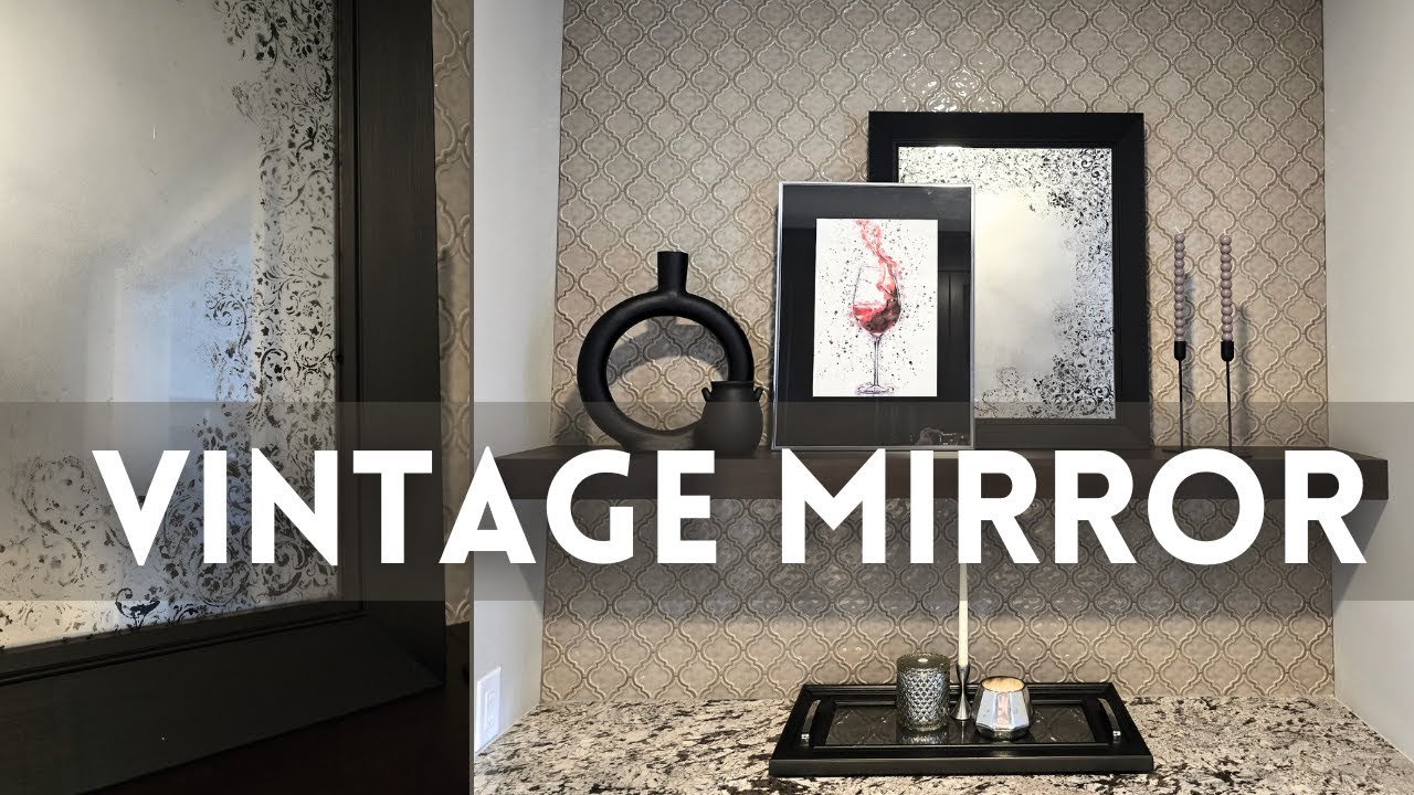 Vintage Mirror DIY | Upcycle a Thrifted Picture Frame with Paint and Stencils | Beginner Friendly
