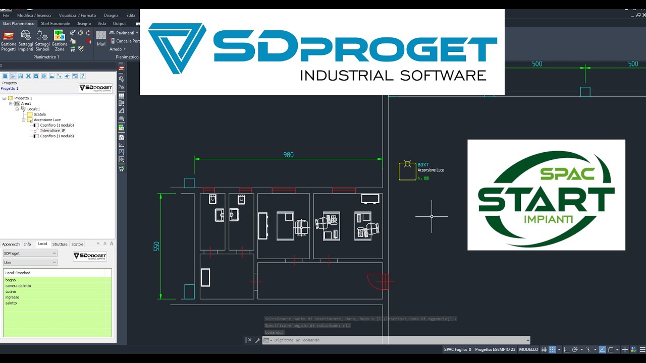 Come fare uno schema di un impianto elettrico di casa o industriale - SPAC Start Cad