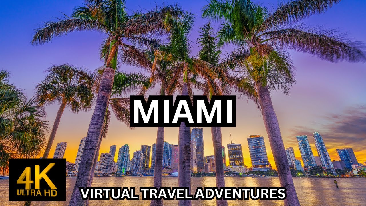 Miami 4K - Virtual Travel Adventure Film With Soothing Stress Free Music For Sleep And Relaxation.