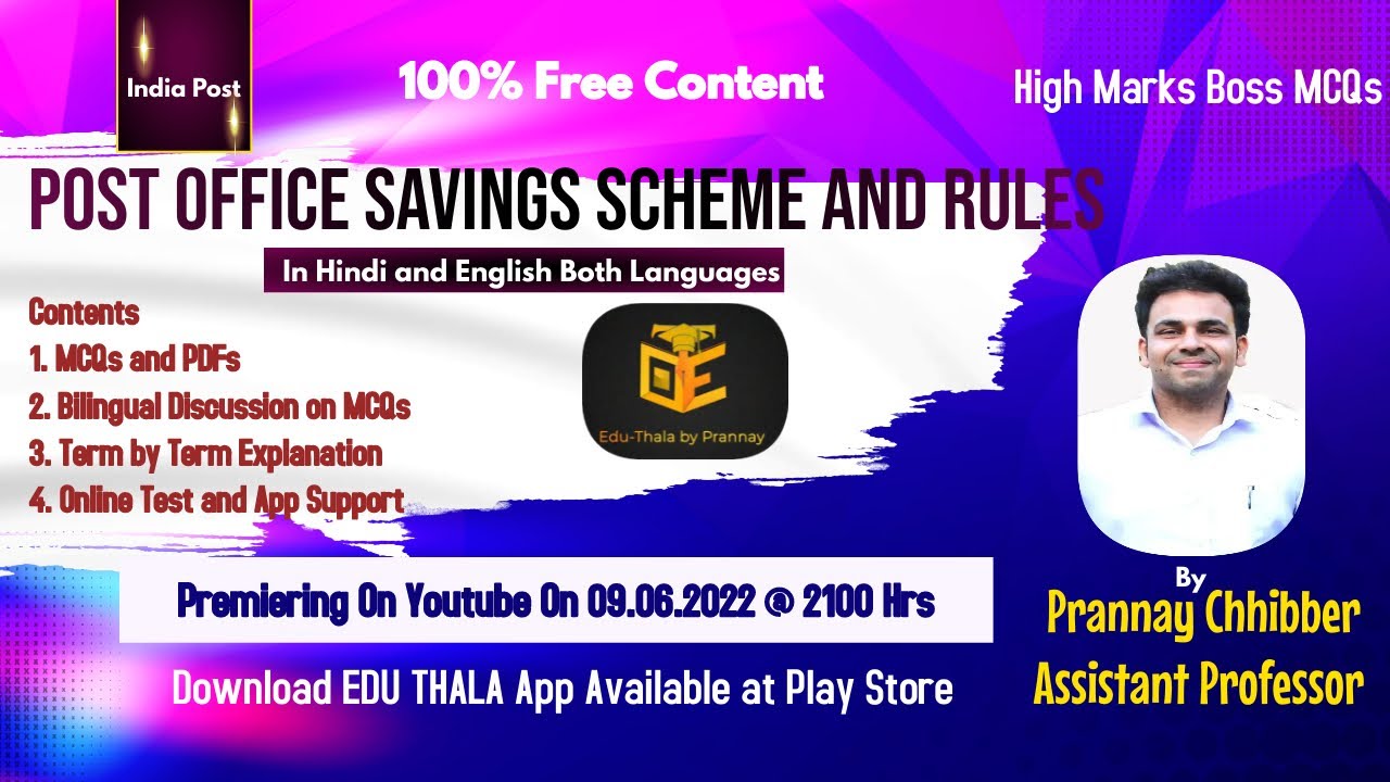 Post office Savings Scheme and Rules
