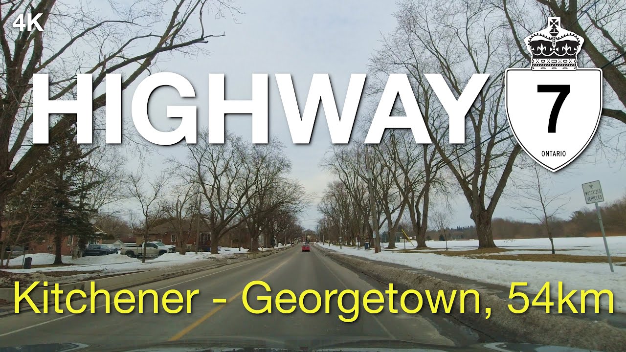 Highway 7 East from Kitchener to Georgetown Ontario, 54km, No Music