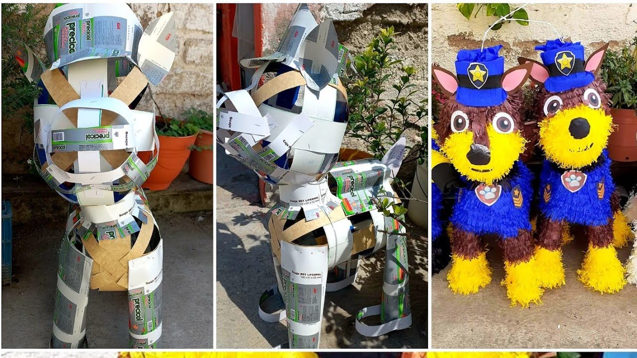 Como Hacer un Armazón de piñata ( Chase ) PAW PATROL. Policía 🐕👮‍♂️