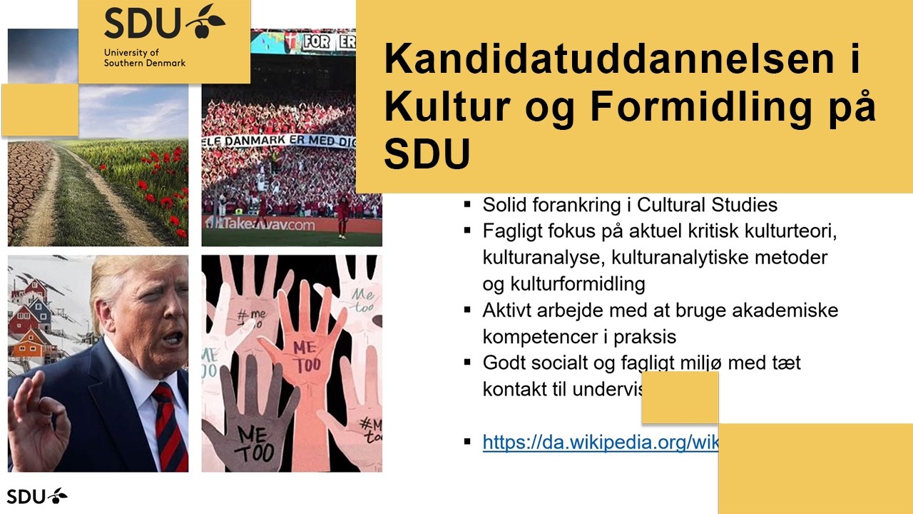 Kandidatuddannelsen i Kultur og Formidling på SDU