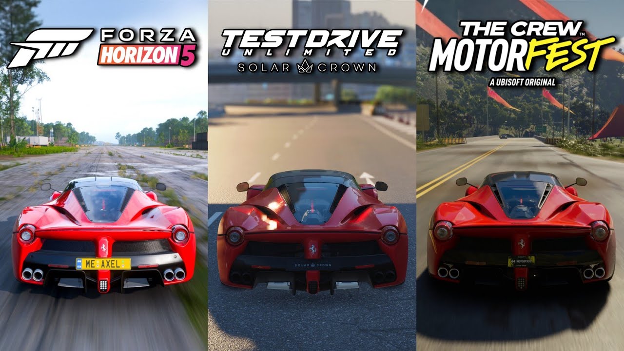 TDU Solar Crown vs Crew Motorfest vs Forza Horizon 5 - LaFerrari/ LaFerrari Aperta Sound Comparison