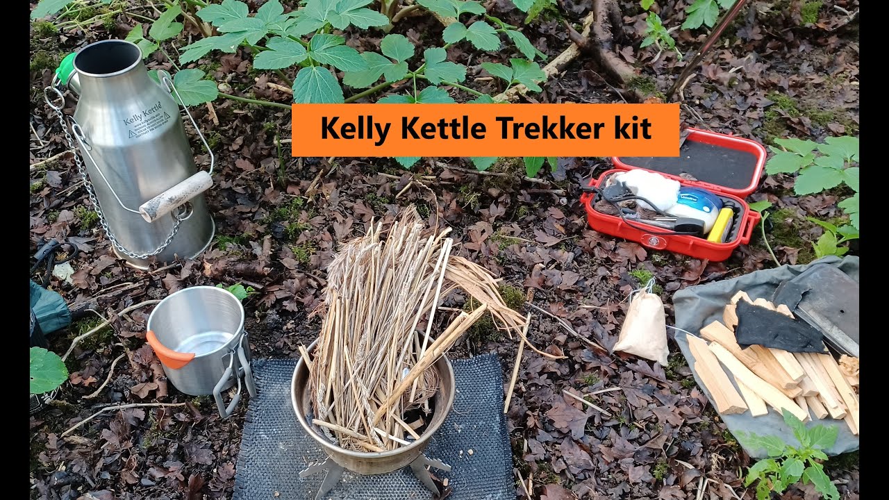 Kelly Kettle Trekker kit in Hawthorn woods while hammock camping