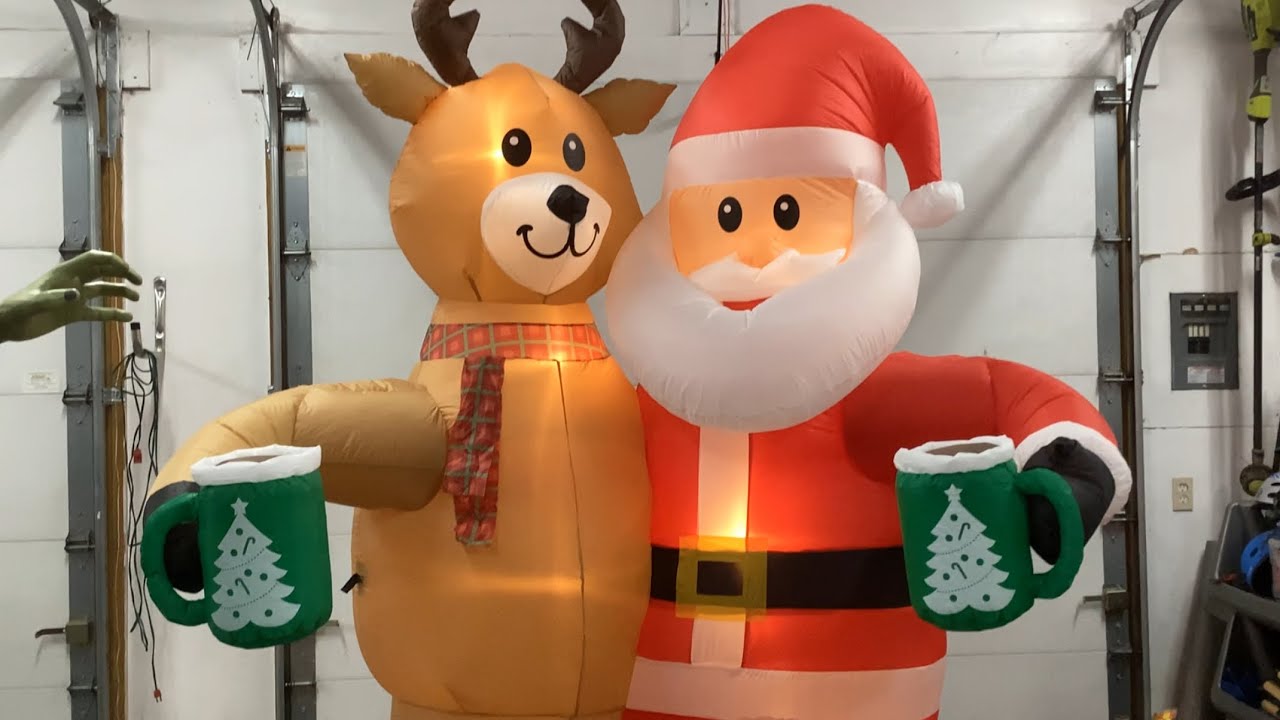 [REVIEW] Gemmy 8ft Animated Airblown Inflatable Santa and Reindeer Hot Cocoa Clinking Scene