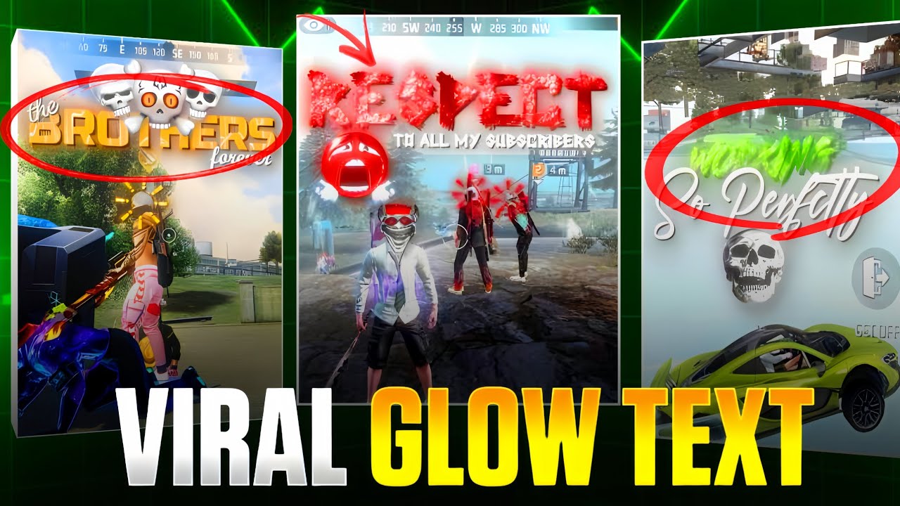 Viral Glow Text 🔥 | @bonex4_ff   @nuxoff Jaisa Texture Text Kaise Banaye 😈