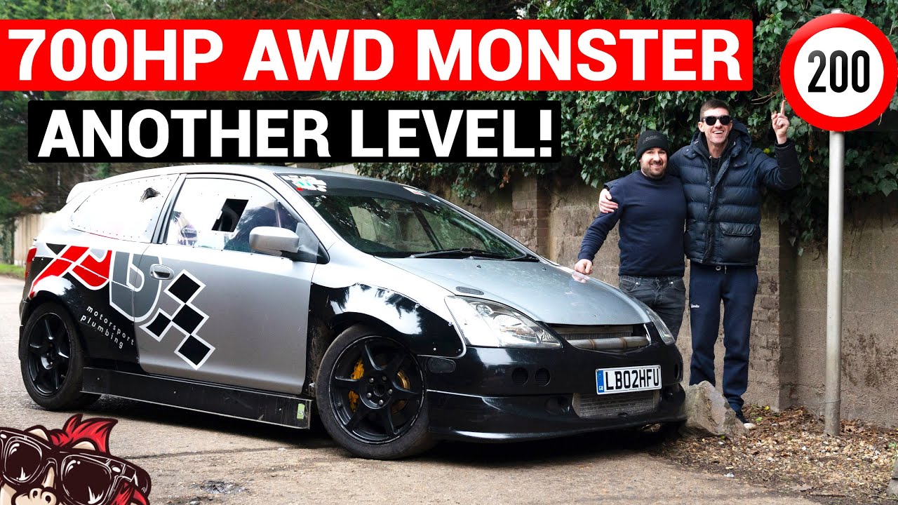 🐒 700HP AWD SWAPPED CIVIC K20 TURBO - MENTAL!