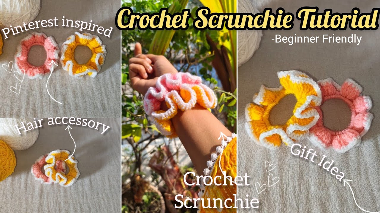How To Crochet A Scrunchie | Easy Beginner Crochet Tutorial🌷