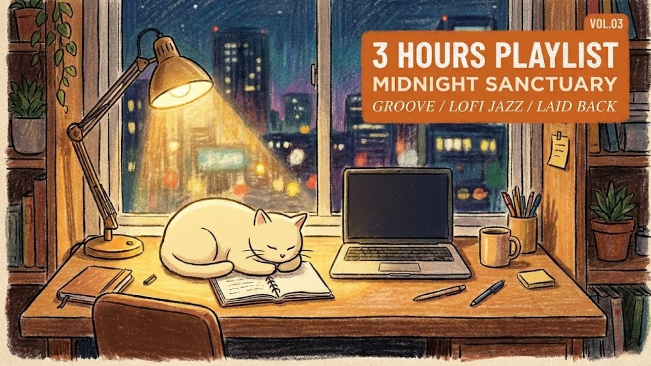 3 Hours Groove & Lofi Jazz | 深夜加班不孤單：為你開啟專注工作流(Laid Back) - Cozy Workspace Music for Focus