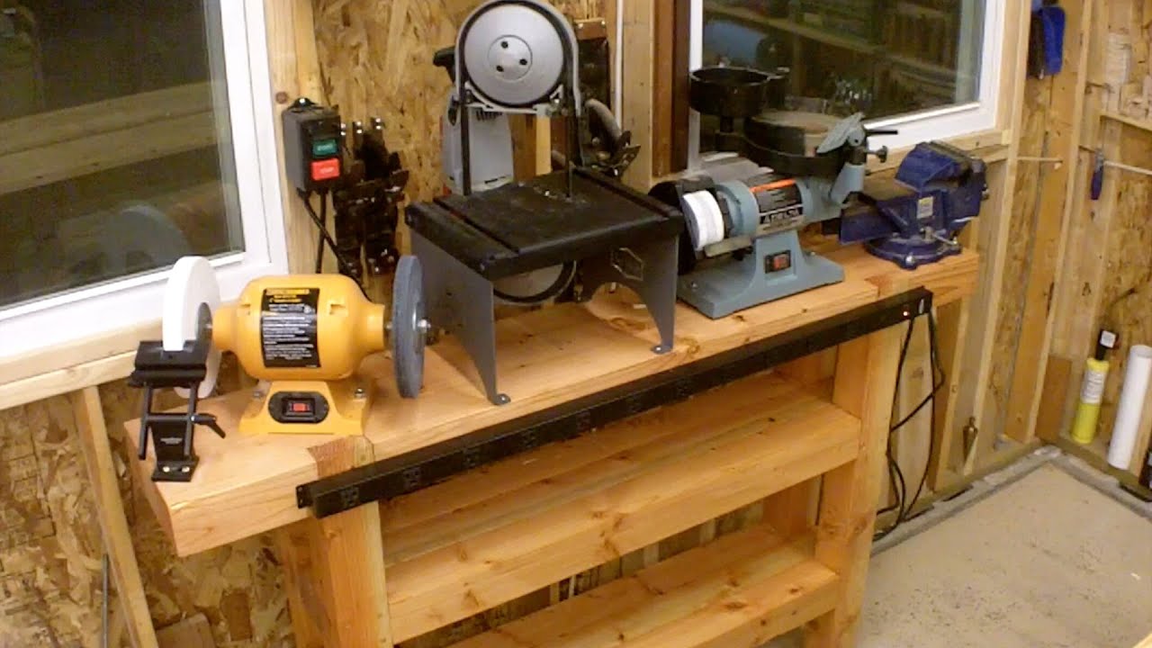 Bench for Grinder, Metal Bandsaw, Sharpener and Metal Vise