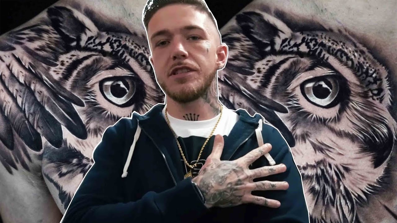 36. Beautiful Owl Chest Piece Tattoo session 1/3 - @iShineInk Vlog