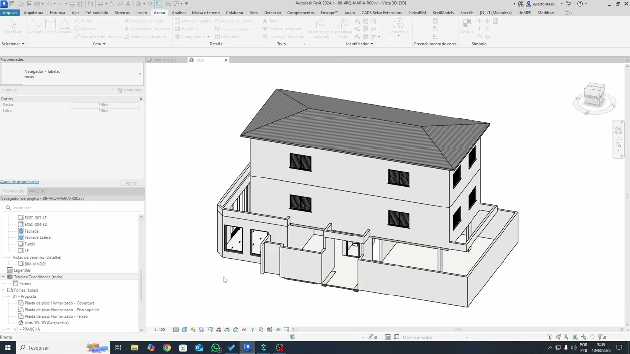 Como Quantificar materiais de parede no Revit