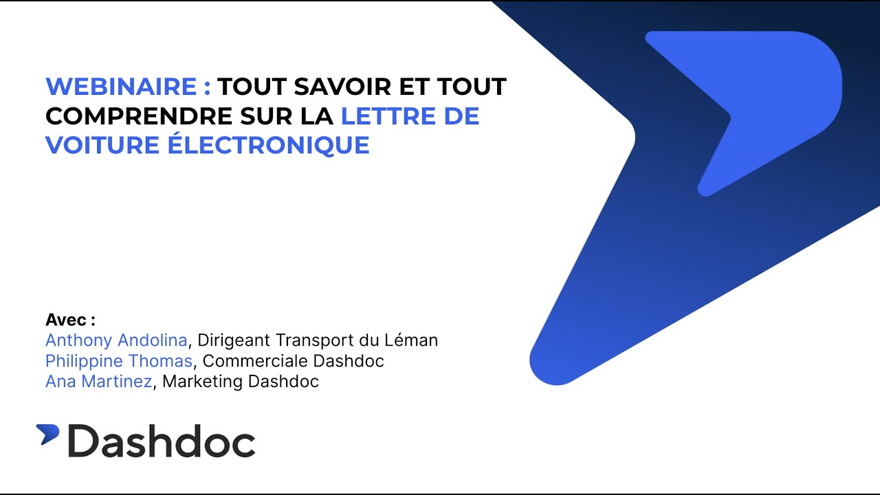 Webinaire : Tout Comprendre sur la Lettre de Voiture Électronique #eCMR