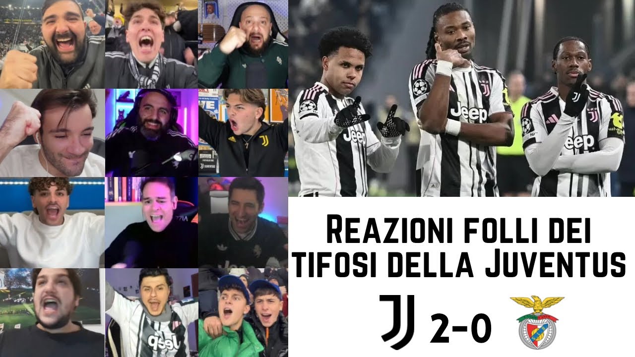 Reazioni folli dei tifosi della Juventus dopo JUVENTUS 2-0 BENFICA | UCL G7