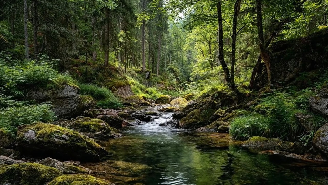 Green Forest Sounds 🌿 Babbling Stream & Relaxing Birdsong | Nature Sounds for Rest and Relax