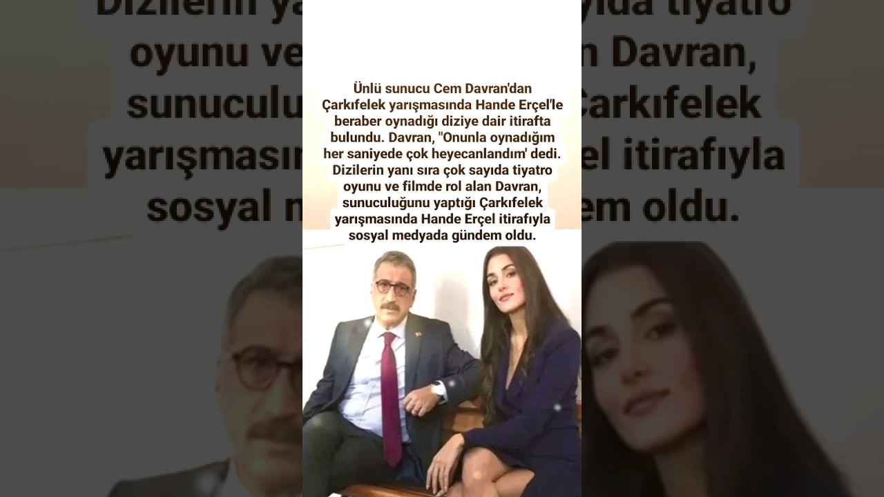 CEM DAVRAN HANDE ER&Ccedil;EL İTİRAFI BERABER OYNADIĞI BAMBAŞKA DİZİSİNDE ONUNLA OYNADI#cemdavran#hander&ccedil;el