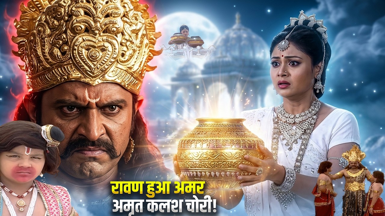 चंद्रलोक से चोरी हुआ अमृत कलश ⚡ रावण बना अमर |Jay Jay Bajarangbali #hanuman #hindi