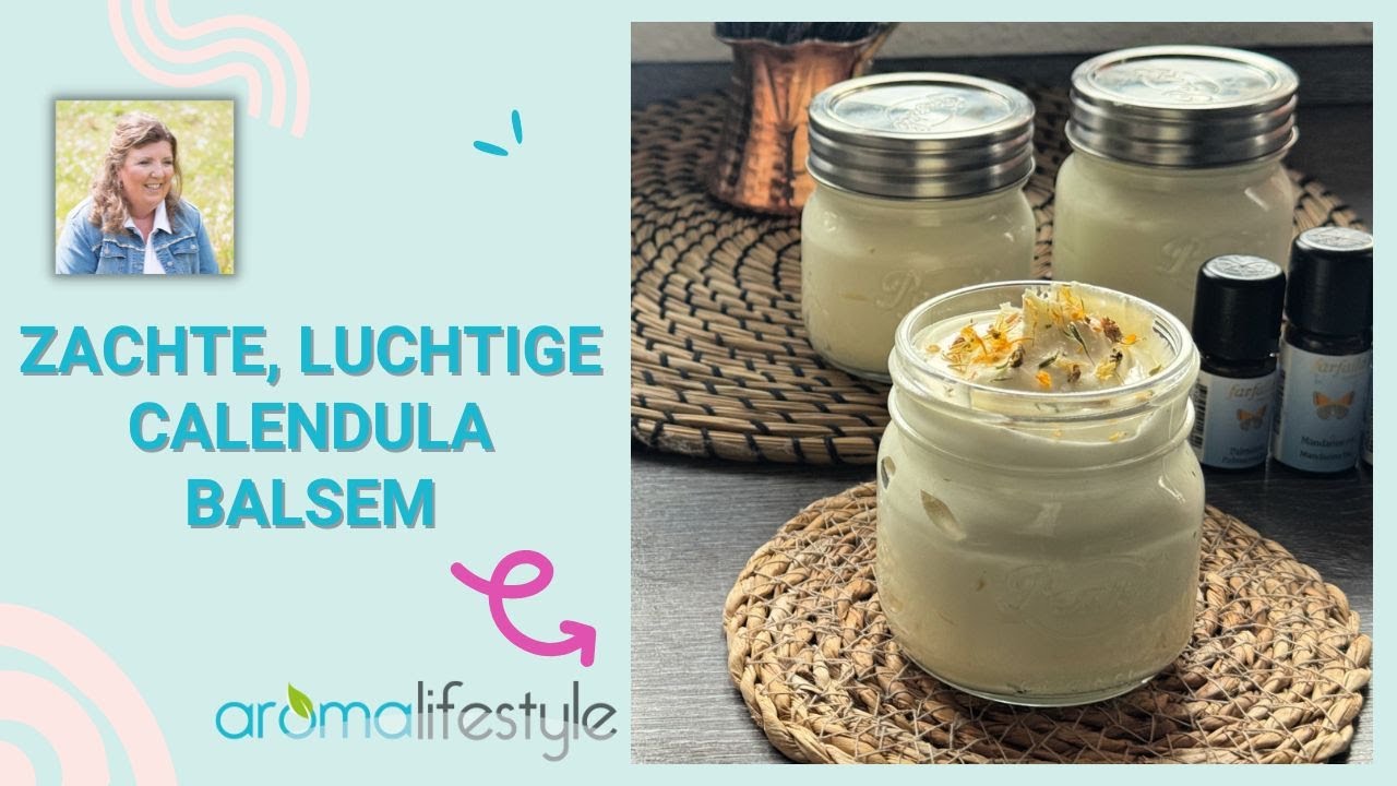 Zachte, romige en luchtige huidverzorgende calendula balsem.