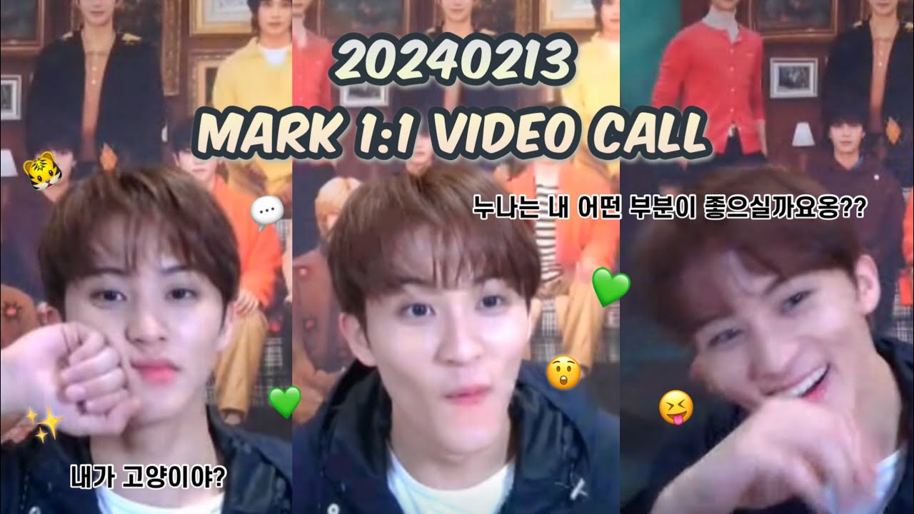 240213 NCT 127 엔시티 127 마크 영통 팬싸 | 내 소중한 아기고양이 소개해주기 🤭 마크의 매력포인트 ✨ 새해 인사 나누기 💚
