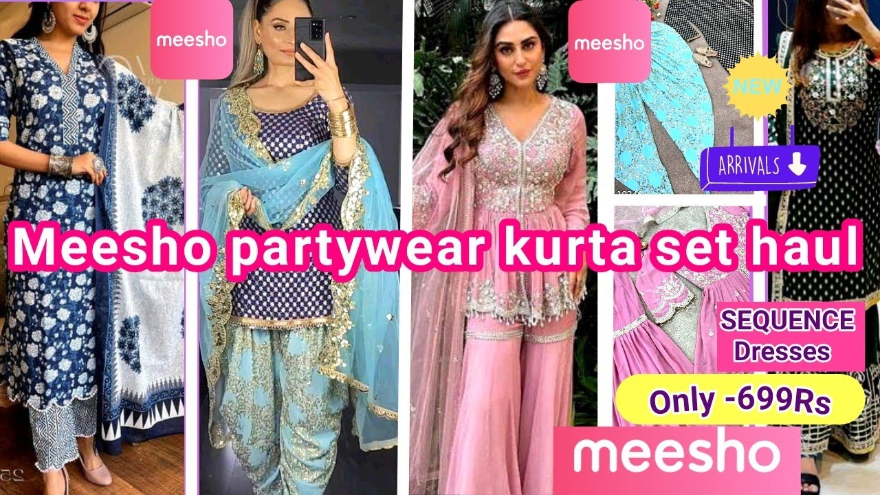 😍👗||Meesho Haul||Meesho partywear kurta set/sharara set /👗Designer gowns/ Lahenga||wedding Dresses||