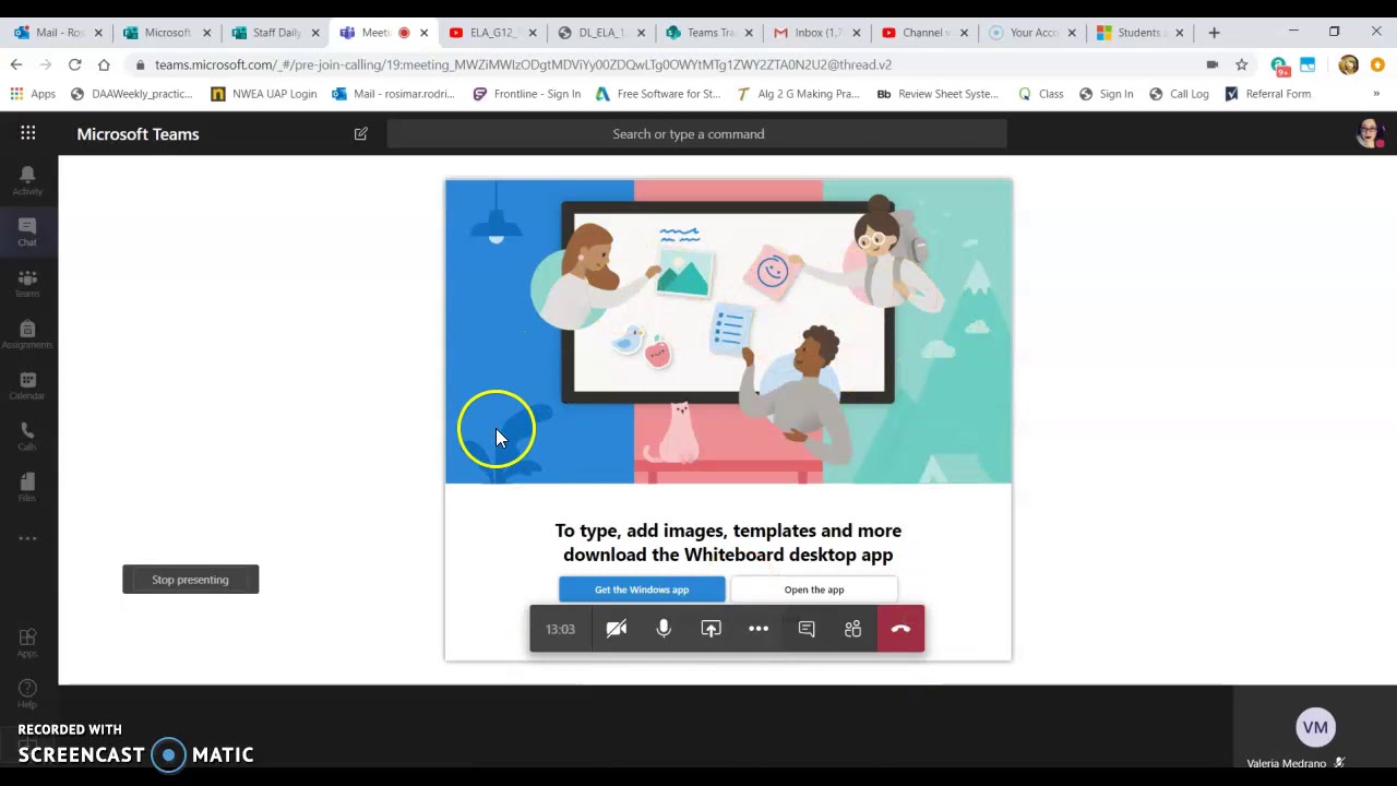 Screen Sharing with Microsoft Teams via Google Web Browser