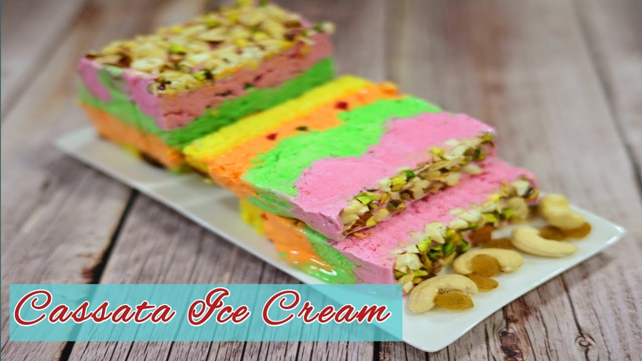 Cassata Ice-cream | Rainbow Ice-cream | कसाटा आइस्क्रीम बनाने का तरीका | @UtterasKitchen