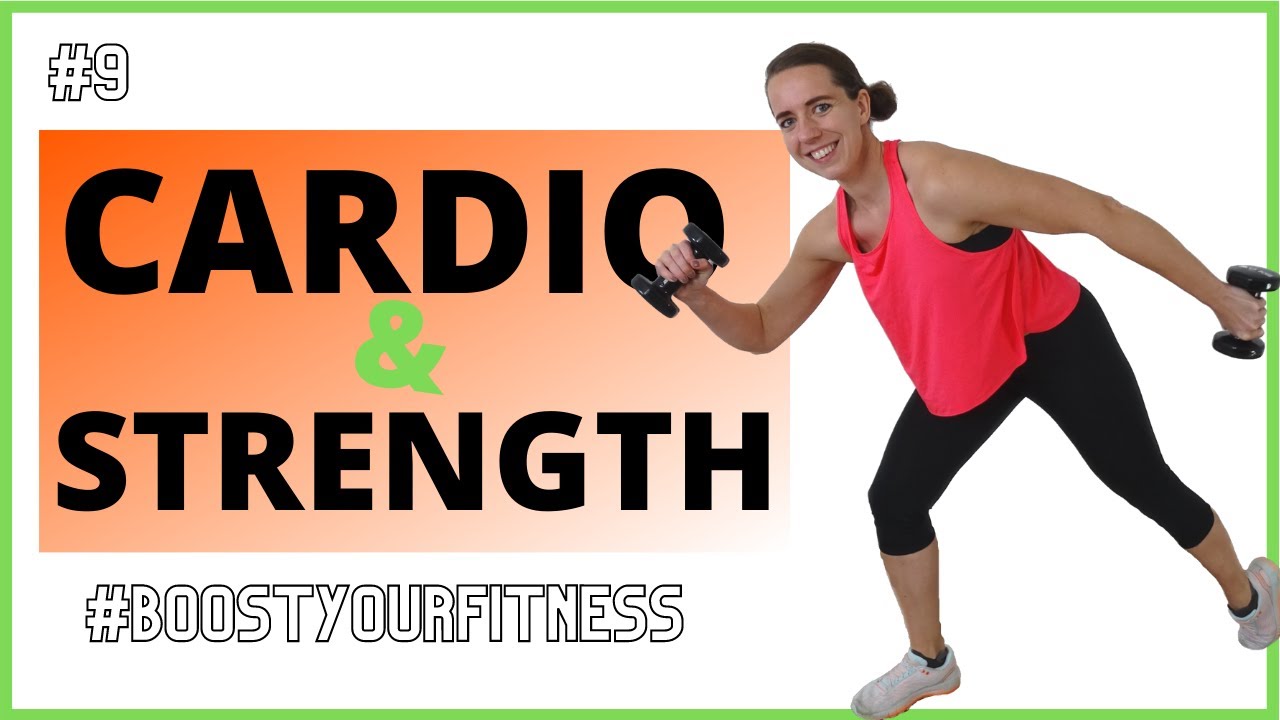 30 Minute Low Impact Cardio and Strength Workout – Challenging Exercises at Home – With Dumbbells