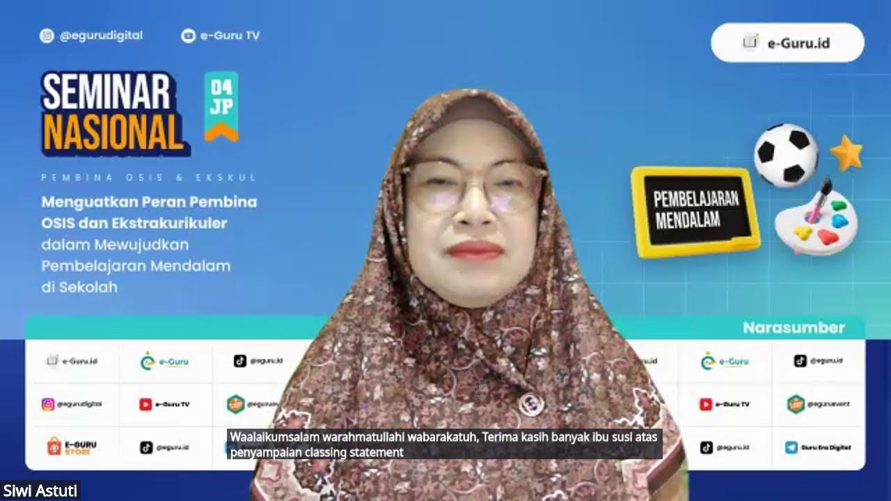 Seminar 4JP: Menguatkan Peran Pembina OSIS & Ekstrakurikuler dlm Mewujudkan Pemb Mendalam di Sekolah