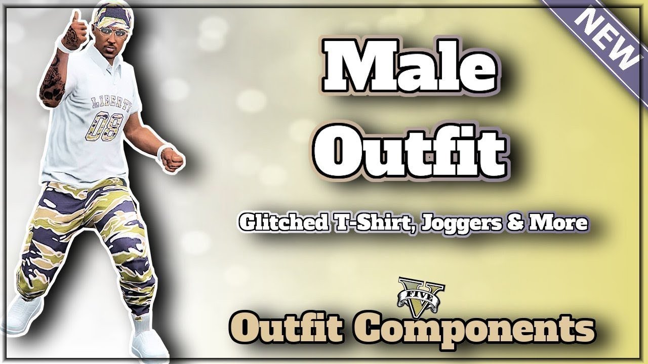 GTA5 Male Components I Male Modded Outfit! (Glitched T-Shirt, Joggers & More!) Transfer Glitch