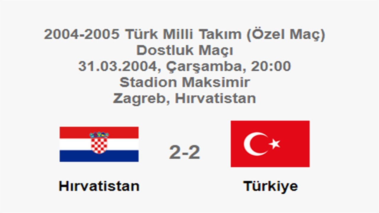 Croatia 2-2 Turkey 31.03.2004 - National Teams Friendly Match