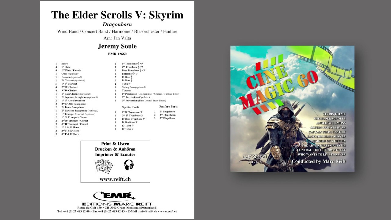 Editions Marc Reift – Jeremy Soule: The Elder Scrolls - for Concert Band